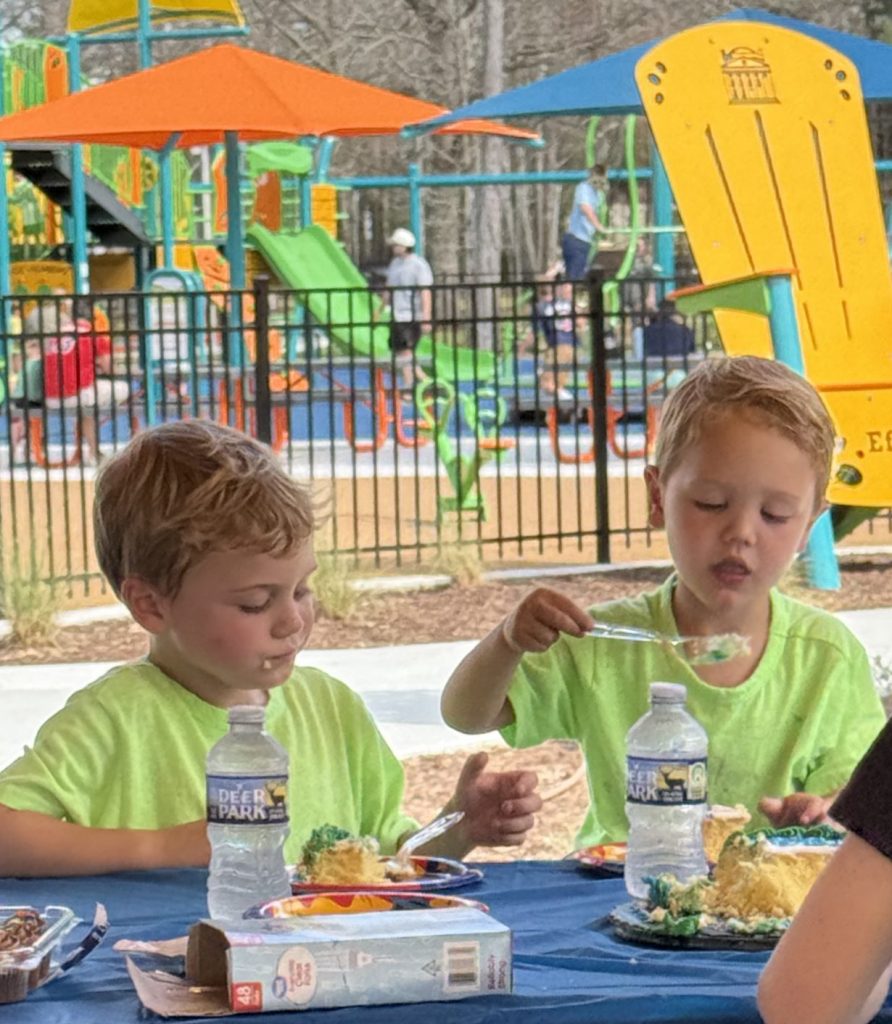 two boys at a birthday party