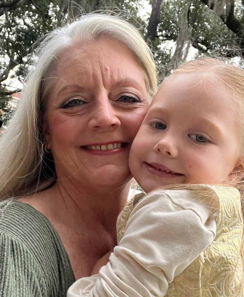 Renee Bowen Peterson with her granddaughter