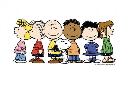 Peanuts characters including Charlie Brown, Snoopy, Lucy and Linus
