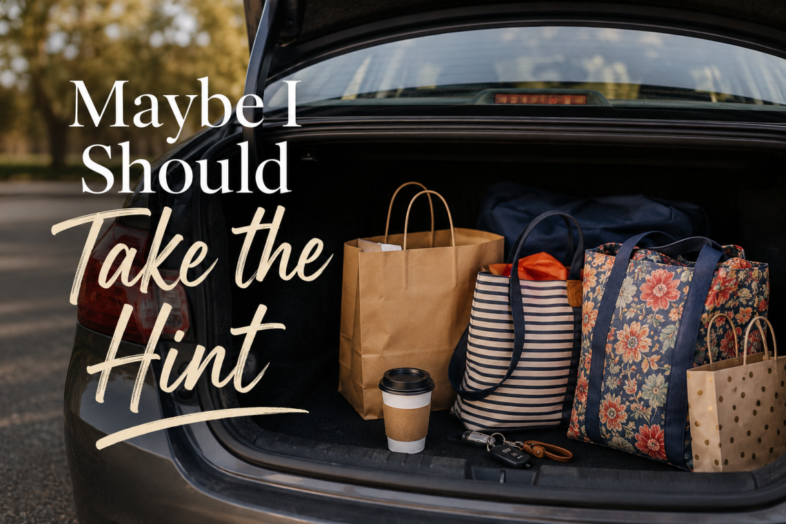 Open car trunk with shopping bags, illustrating a story about recognizing when our plans may need to change.