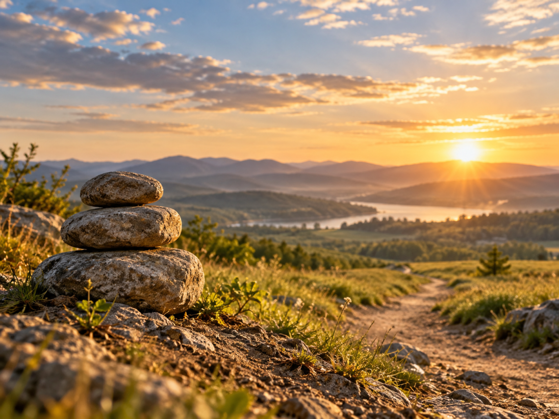 Stacked stones representing reminders of God's faithfulness