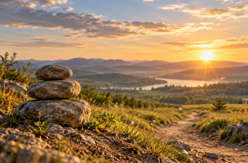 Stacked stones representing reminders of God's faithfulness