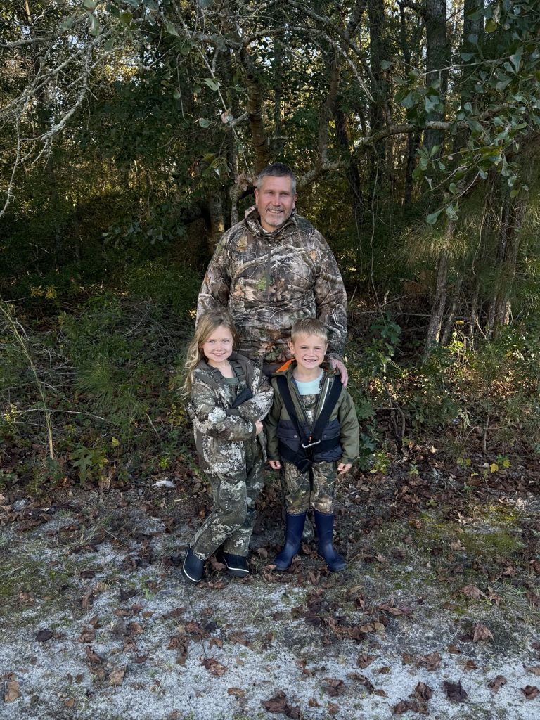Tom with Emma and Hunter ready to go hunting